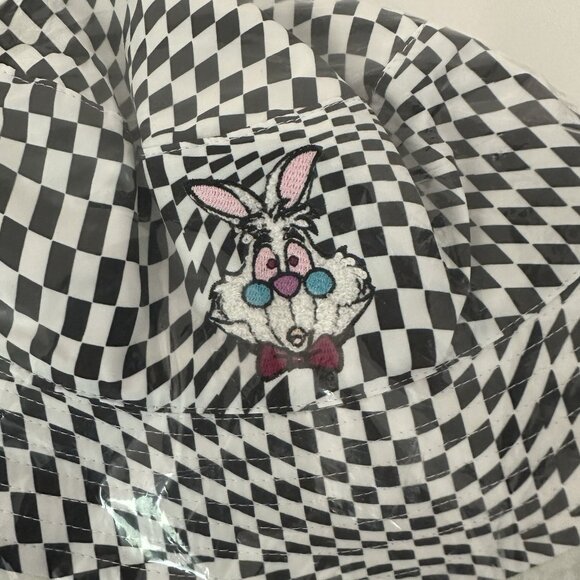 Disney Parks Alice in Wonderland White Rabbit Bucket Hat Adults Sherpa 59cm NWT - Picture 3 of 7